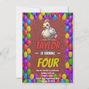 Turkey Personalised Birthday Unique Invite Kids