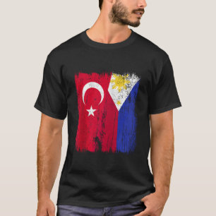 Turkey Philippines Half Flag Turkish Filipino Jers T-Shirt