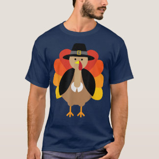 Turkey Pilgrim Cute Thanksgiving  T-Shirt