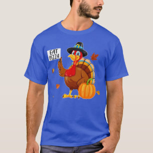 Turkey Pilgrim Eat Pizza Adult Vegan Kids Funny Th T-Shirt