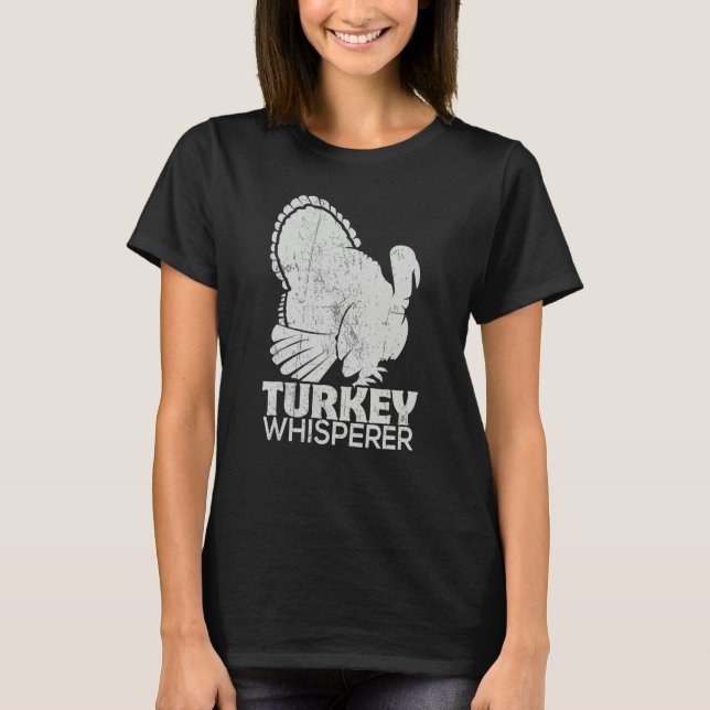 Turkey Pilgrim Farmer Animal  Hunting Distressed T-Shirt (Front)