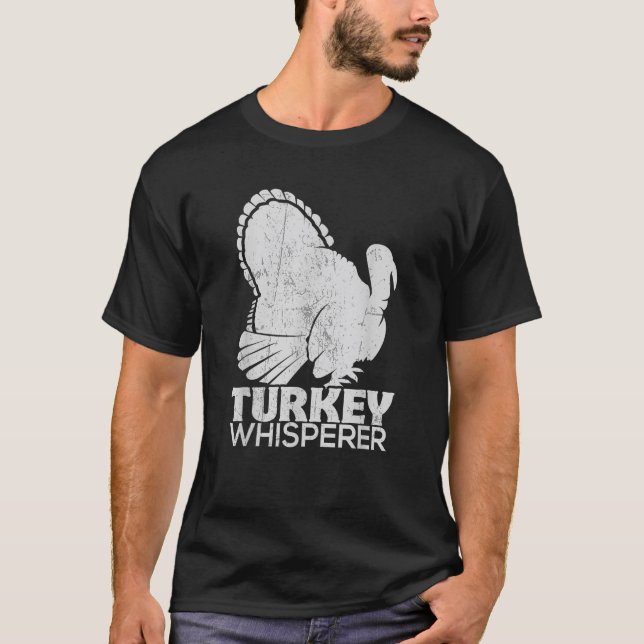 Turkey Pilgrim Farmer Animal Lover Hunting Distres T-Shirt (Front)