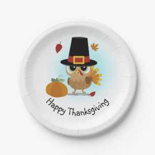 Turkey Pilgrim Thanksgiving Paper Plate