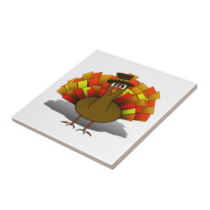 Turkey Pilgrim Thanksgiving Tile