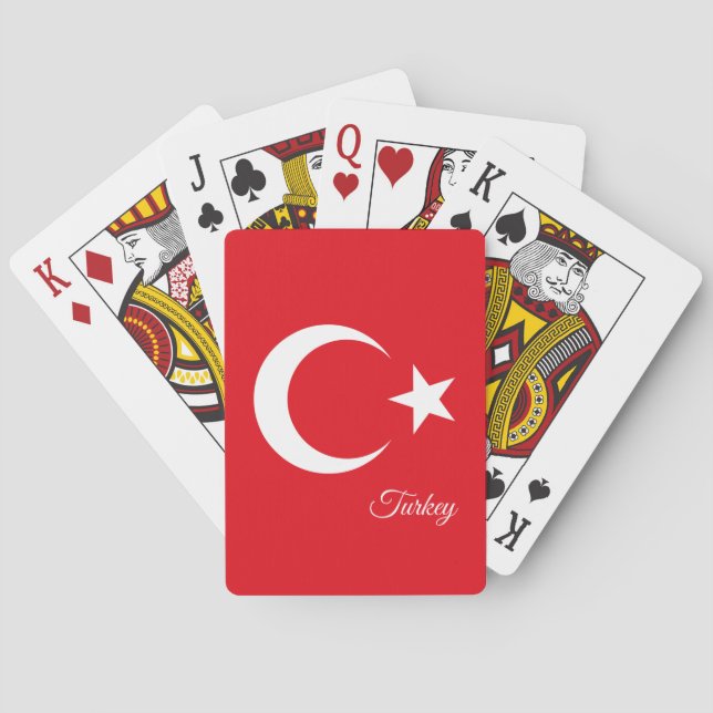 Turkey Playing Cards Games, Turkish Flag Cards (Back)