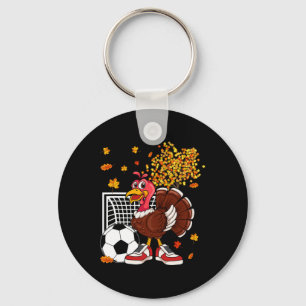 Turkey Playing Soccer Thanksgiving Player Coach Fa Key Ring