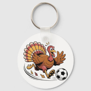 Turkey Playing Soccer Thanksgiving Sport lover Key Ring