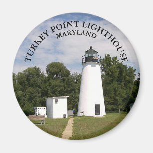 Turkey Point Lighthouse, Maryland Round Magnet