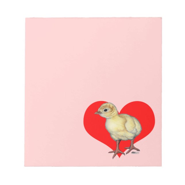 Turkey Poult Heart Notepad (Front)