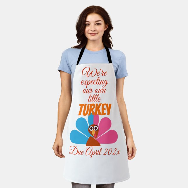 Turkey Pregnancy Announcement Apron (Worn)