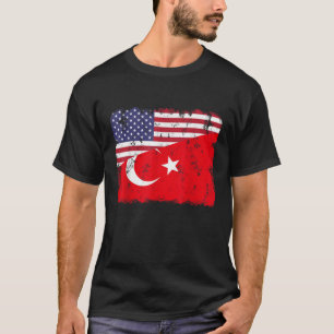 Turkey Pride Turkish American Flag Roots Heritage T-Shirt