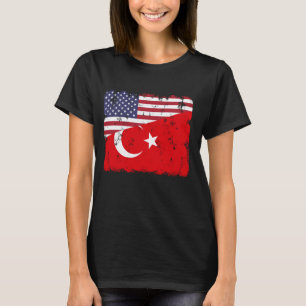 Turkey Pride Turkish American Flag Roots Heritage T-Shirt