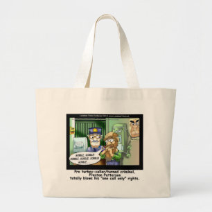 Turkey Prison Only Call Funny Tees Mugs & Gifts Large Tote Bag