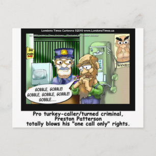Turkey Prison Only Call Funny Tees Mugs & Gifts Postcard