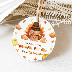 Turkey Pumpkin Autumn Thanksgiving Favour Tags