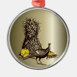 Turkey Pumpkin Metal Tree Decoration