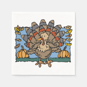 Turkey Pumpkins Napkin