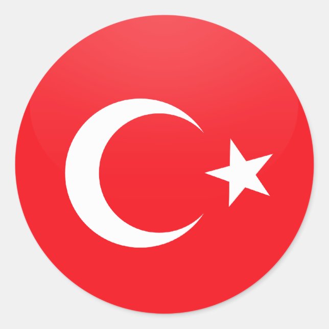 Turkey quality Flag Circle Classic Round Sticker (Front)