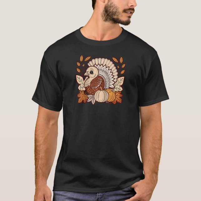 Turkey Reading Books Fall Thanksgiving Teacher Boo T-Shirt (Front)