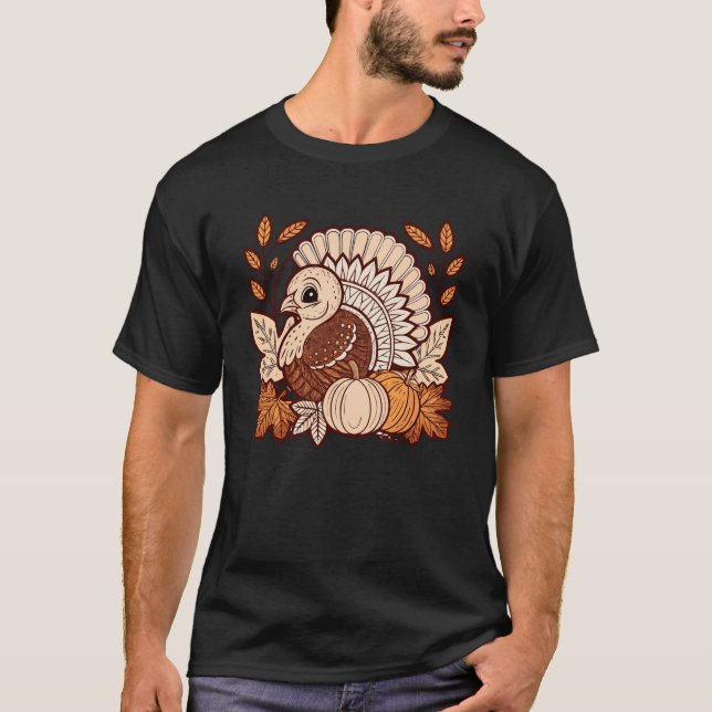 Turkey Reading Books Fall Thanksgiving Teacher Boo T-Shirt (Front)