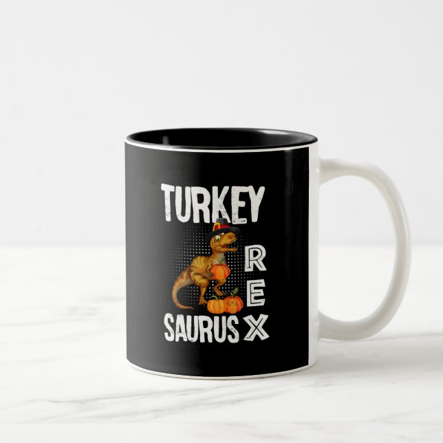 Turkey Rex Saurus Two-Tone Coffee Mug (Right)
