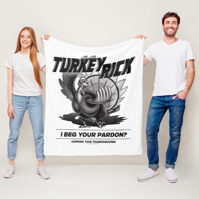 Turkey Rick "I Beg Your Pardon?" Fleece Blanket (In Situ)