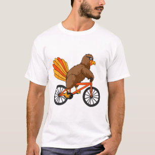 Turkey Riding Bike Thanksgiving Day Cool Bicycle A T-Shirt