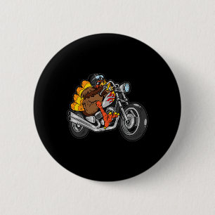 Turkey Riding Motorcycle Thanksgiving Day Cool Fal 6 Cm Round Badge