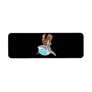 Turkey Riding Shark Face-Mask Funny Animal