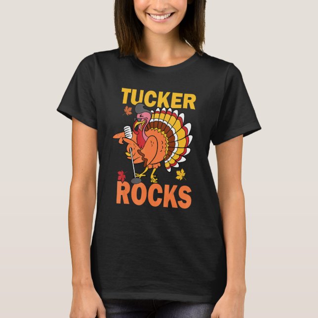 Turkey Rocks Autumn Fall Y'all Thanksgiving Retro  T-Shirt (Front)