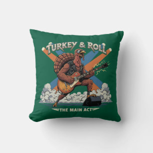 Turkey & Roll Funny Thanksgiving Rocker Guitar Cushion