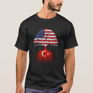 Turkey Roots Turkish American USA Flags Naturaliza T-Shirt