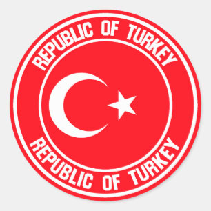 Turkey Round Emblem Classic Round Sticker