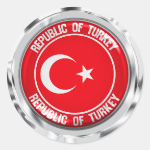 Turkey Round Emblem Classic Round Sticker