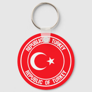 Turkey Round Emblem Key Ring