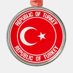 Turkey Round Emblem Metal Tree Decoration