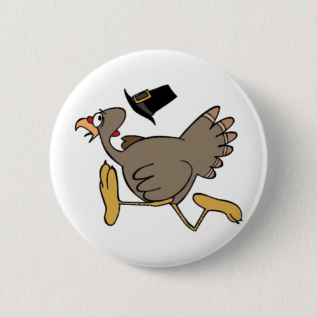 Turkey run 6 cm round badge (Front)