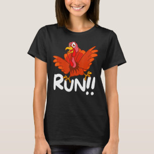 Turkey Run Adult Running Face Turkey Trot Costume T-Shirt