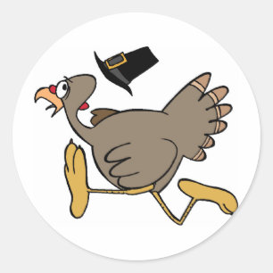 Turkey run classic round sticker
