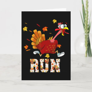 Turkey Run Costume Thanksgiving Running Turkey Tro Card