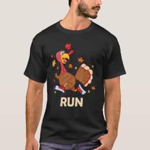 Turkey Run Costume Thanksgiving Running Turkey Tro T-Shirt
