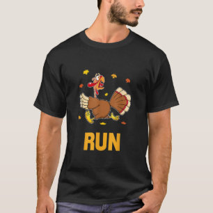 Turkey Run Costume Thanksgiving Running Turkey Tro T-Shirt