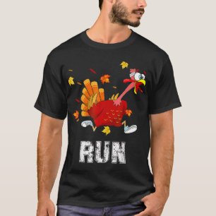 Turkey Run Costume Thanksgiving Running Turkey Tro T-Shirt