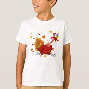 Turkey Run Costume Thanksgiving Running Turkey Tro T-Shirt