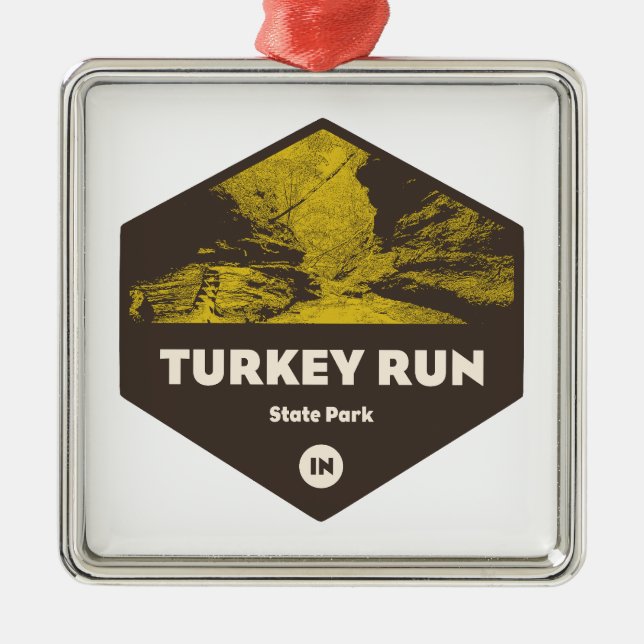 Turkey Run State Park Indiana Metal Tree Decoration (Front)