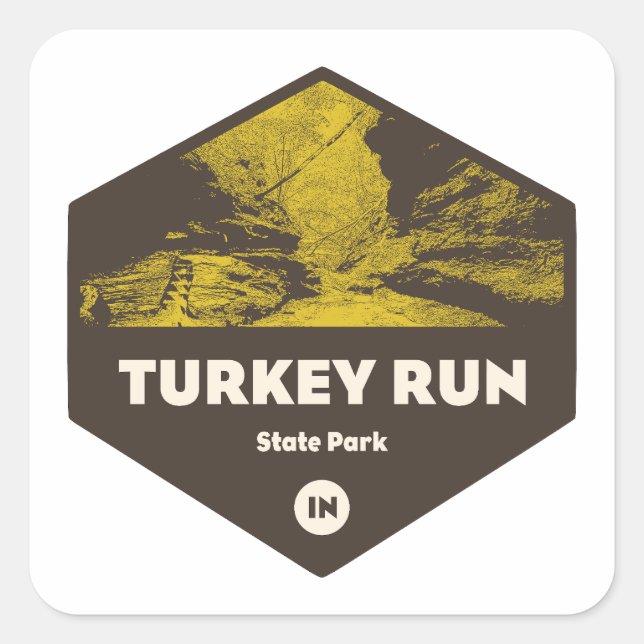 Turkey Run State Park Indiana Square Sticker (Front)
