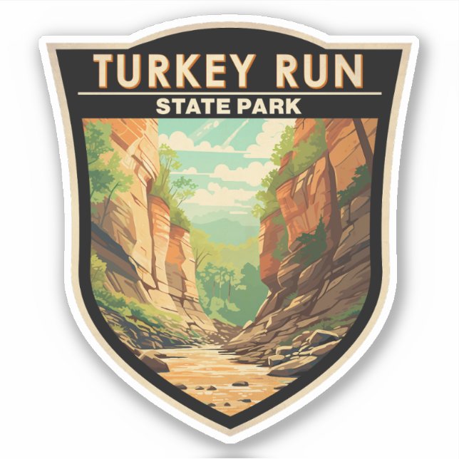 Turkey Run State Park Indiana Travel Art Vintage (Front)