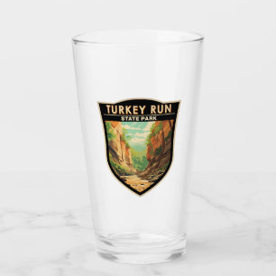 Turkey Run State Park Indiana Travel Art Vintage Glass