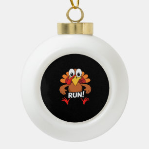 Turkey Run Thanksgiving Running Classic T-Shirt Ceramic Ball Christmas Ornament