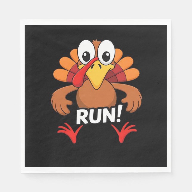 Turkey Run Thanksgiving Running Classic T-Shirt Napkin (Front)